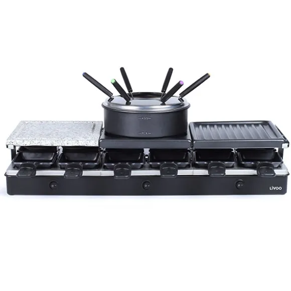 Appareil à raclette fondue 12 personnes 1650 W Livoo