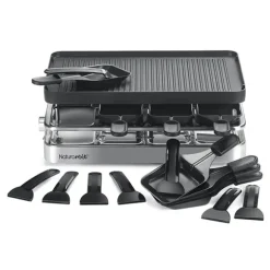 Appareil raclette-gril et crêpes électrique 8 poêlons 1200 W Naturamix
