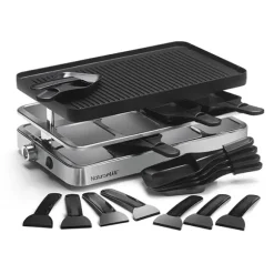 Appareil raclette-gril et crêpes électrique 8 poêlons 1200 W Naturamix