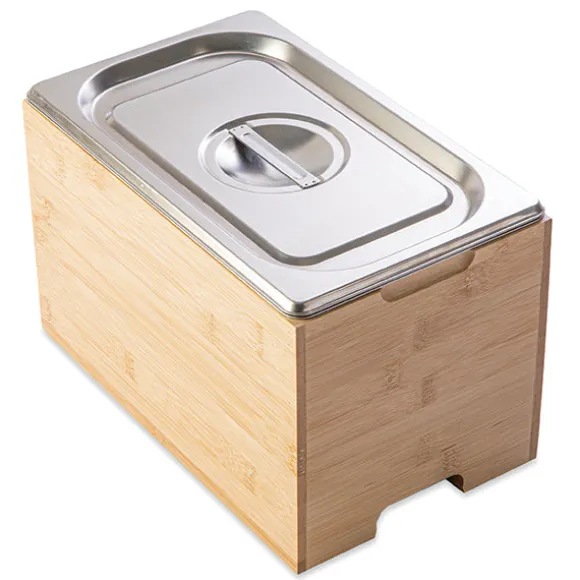 Bac à compost inox et support bambou Mathon