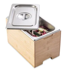 Bac à compost inox et support bambou Mathon