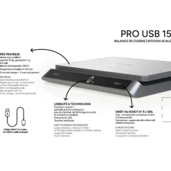 Balance de cuisine digitale inox Pro USB 15 kg Terraillon