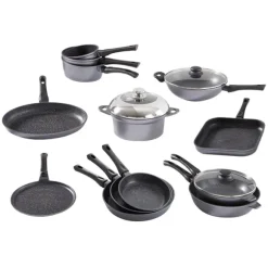 Batterie de cuisine 13 pièces revêtement Dur comme la pierre Mathon
