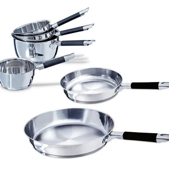 Batterie de cuisine 6 pièces tout inox Rapid Cook Mathon