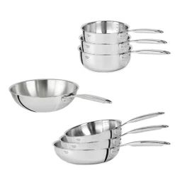 Batterie de cuisine 7 pièces tout inox Castel’Pro Cristel