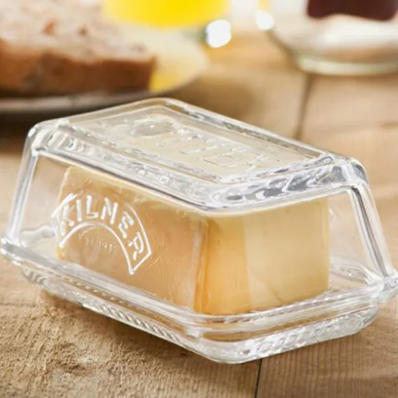 Beurrier en verre avec plat et couvercle Kilner
