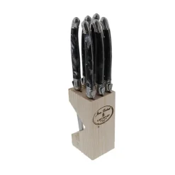 Bloc 6 couteaux à steak Laguiole lame inox 11 cm Jean Dubost
