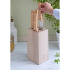 Bloc pour 5 couteaux en hêtre Opinel