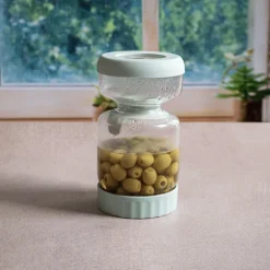 Bocal à cornichons en verre avec séparateur silicone 900 ml Pebbly