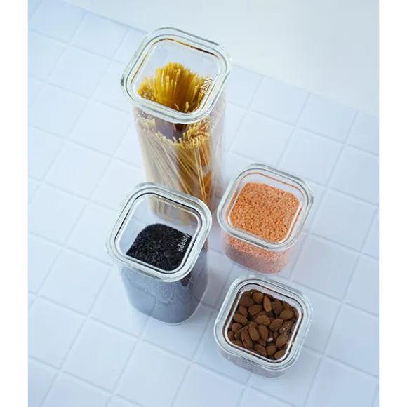 Boite carrée en verre 500ml Pebbly