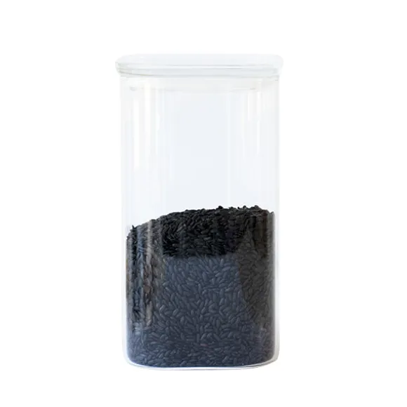 Boite carrée haute en verre 1400 ml Pebbly