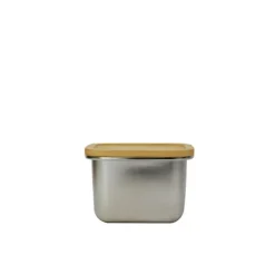Boite en inox avec couvercle en bambou 450 ml compatible micro-ondes Yoko Design