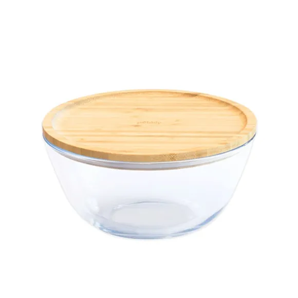 Bol à mixer rond couvercle bambou 2.6L Pebbly