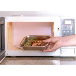 Boîte de conservation en inox carrée 600 ml compatible micro-ondes Pika