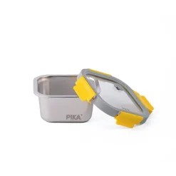 Boîte de conservation en inox carrée 600 ml compatible micro-ondes Pika