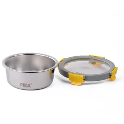 Boîte de conservation en inox ronde 650 ml compatible micro-ondes Pika