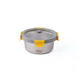 Boîte de conservation en inox ronde 650 ml compatible micro-ondes Pika