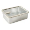 Boîte de conservation rectangulaire en inox avec couvercle en verre 2400 ml compatible micro-ondes Mathon