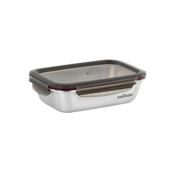 Boîte de conservation rectangulaire en inox 1100 ml compatible micro-ondes Cuitisan