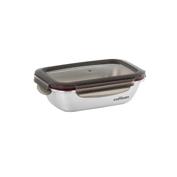 Boîte de conservation rectangulaire en inox 580 ml compatible micro-ondes Cuitisan