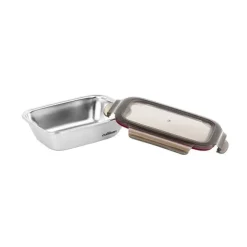 Boîte de conservation rectangulaire en inox 580 ml compatible micro-ondes Cuitisan