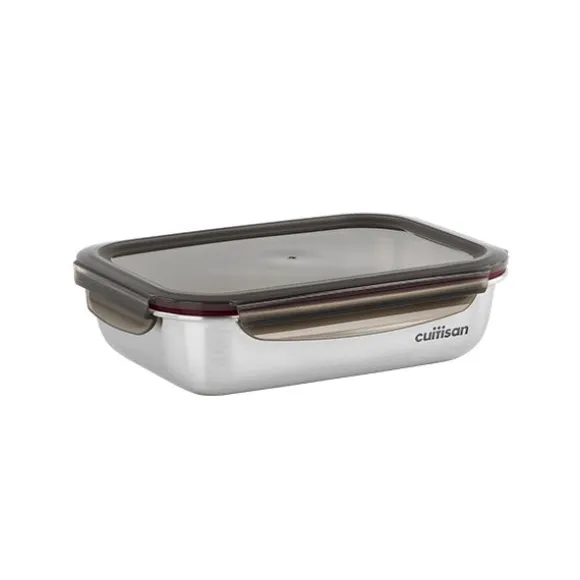 Boîte de conservation rectangulaire en inox 1900 ml compatible micro-ondes Cuitisan