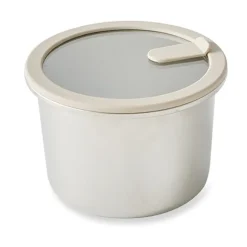 Boîte de conservation ronde en inox avec couvercle en verre 1500 ml compatible micro-ondes Mathon