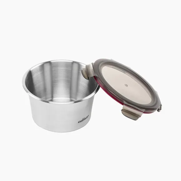 Boîte de conservation ronde en inox 920 ml compatible micro-ondes Cuitisan