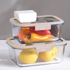 4 boîtes de conservation sous vide 460 ml, 800 ml, 1200 ml et 1900 ml et pompe sous vide Pebbly