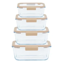 4 boîtes de conservation sous vide 460 ml, 800 ml, 1200 ml et 1900 ml et pompe sous vide Pebbly