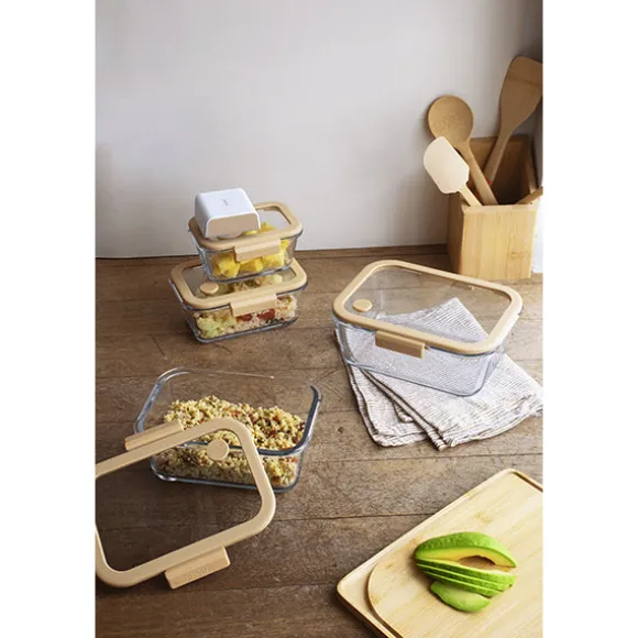 4 boîtes de conservation sous vide 460 ml, 800 ml, 1200 ml et 1900 ml et pompe sous vide Pebbly