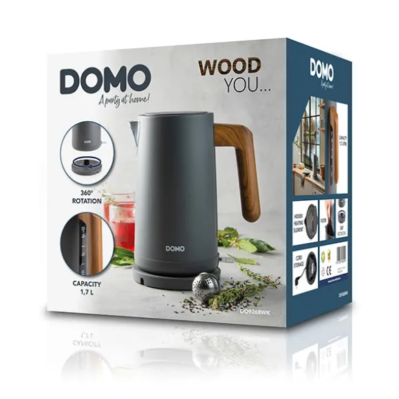 Bouilloire grise mat 1,7 L 2200 W Domo