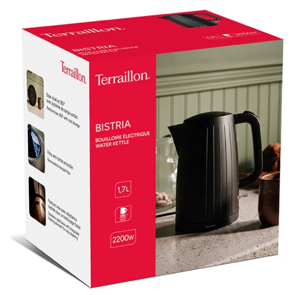 Bouilloire électrique noire Bistria 1,7 L 2200 W Terraillon