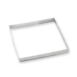 Cadre à tarte perforé en inox carré 20 cm Mathon