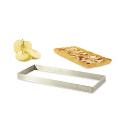 Cadre à tarte perforé rectangle 28 x 11 cm De Buyer