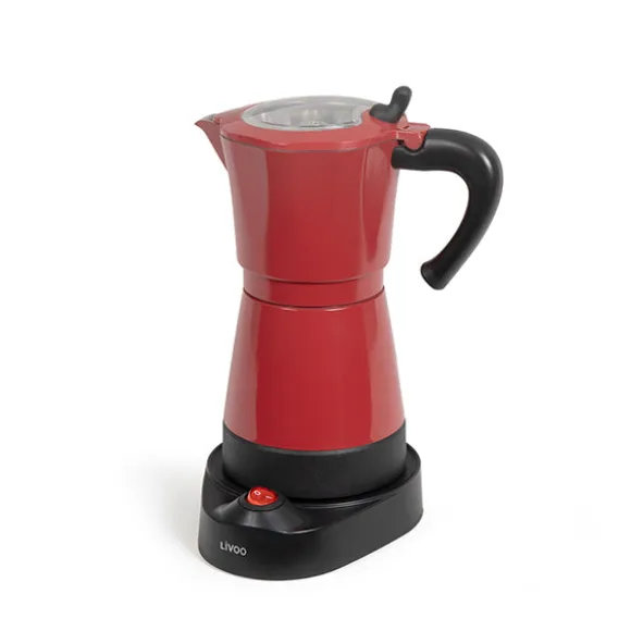 Cafetière électrique Italienne rouge 6 tasses 480 W Livoo