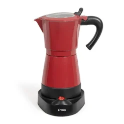 Cafetière électrique Italienne rouge 6 tasses 480 W Livoo