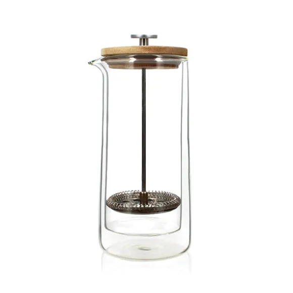 Cafetière à piston en verre double paroi Ogo