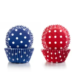 Caissettes à cupcakes bleues et rouges 100 pièces Ibili