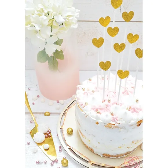 Cake toppers cœurs dorés Scrapcooking