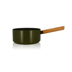 Casserole Ector induction aluminium revêtu manche en bois 20 cm vert Ogo