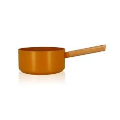 Casserole Ector induction aluminium revêtu manche en bois 18 cm jaune Ogo