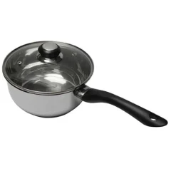 Casserole inox avec couvercle en verre 18 cm Baumalu