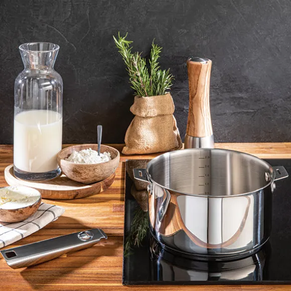 Casserole inox Clips’Inox sans manche 18 cm Mathon