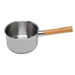 Casserole inox manche bois Natural’Inox 16 cm Mathon