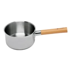 Casserole inox manche bois Natural’Inox 18 cm Mathon