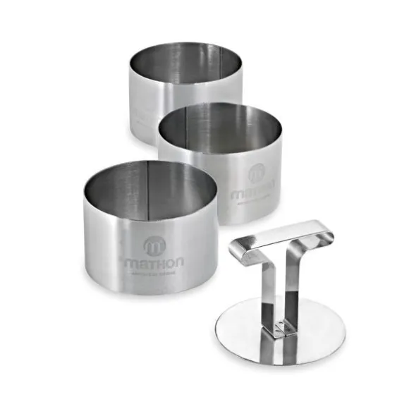 3 cercles de présentation en inox avec poussoir Mathon