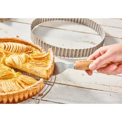 Cercle à tarte perforé cannelé acier inoxydable 20 cm De Buyer