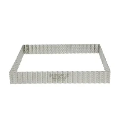 Cercle à tarte perforé carré cannelé 23 cm De Buyer