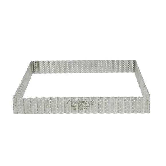 Cercle à tarte perforé carré cannelé 23 cm De Buyer